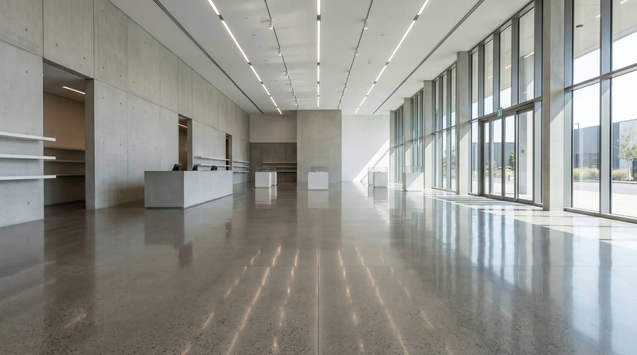 Polished commercial floor